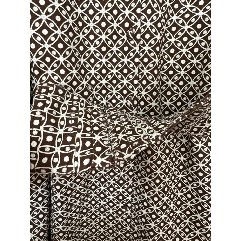 Hill House NWT The Carolina Shirt Dress Chocolate Circular Lattuce XL Midi - Picture 4 of 10
